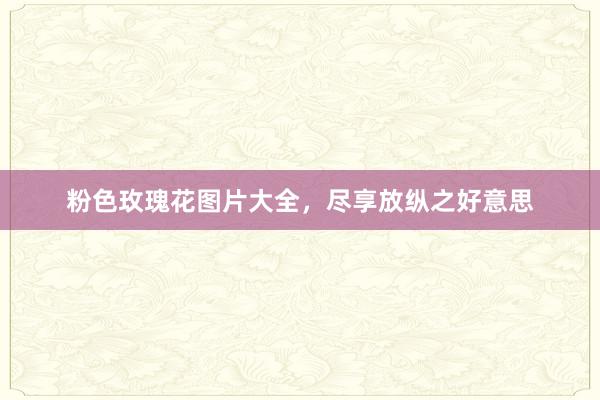粉色玫瑰花图片大全，尽享放纵之好意思
